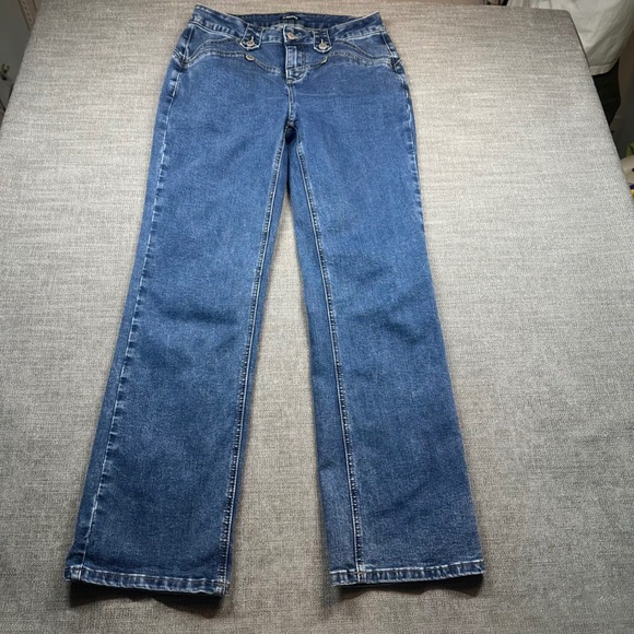 Flamingals Denim - Flamingals Jeans Women L Blue Western Y2K Straight Leg Denim